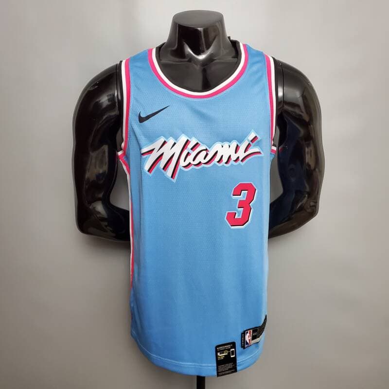 mineral lavandería acerca de Camiseta Miami Heat Neck blue Edition Wade 3 - Trizop
